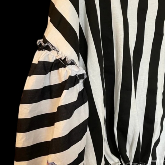 ZARA Trafaluc black and white striped top Small - Picture 9 of 16